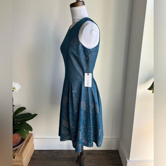 ANTHROPOLOGIE ISLA MAUDE BLUE EMBROIDERED DRESS SLEEVELESS SMALL - Picture 9 of 10